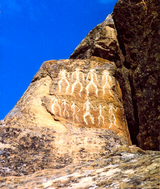 Anthropology graphic Gobustan ancient Azerbaycan