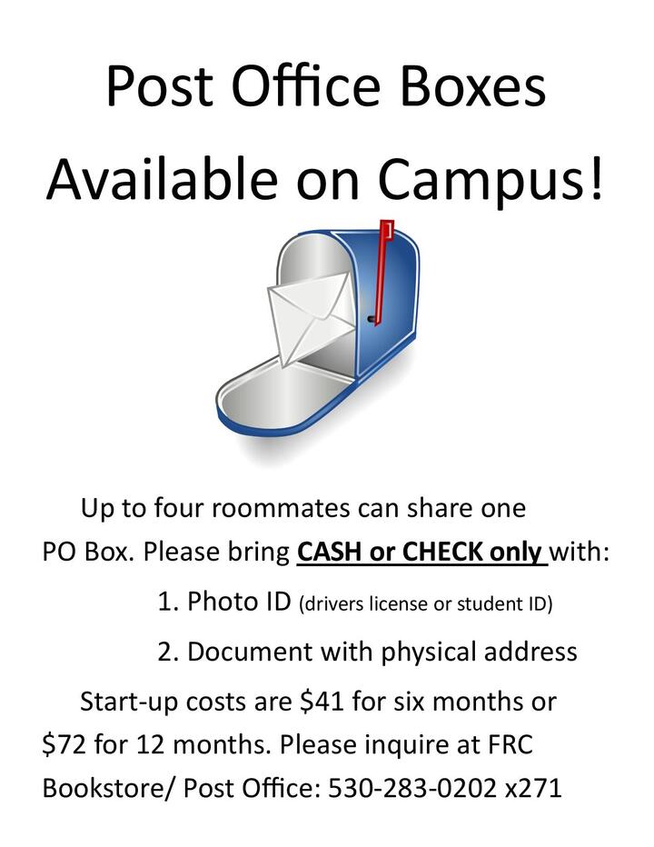 Post Office Boxes are now available on campus!