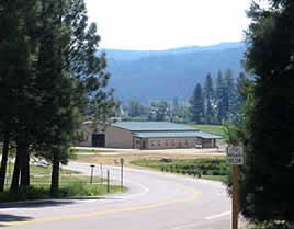 Equine Facility as viewed from upper campus
