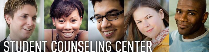 Student Counseling Center banner with multiple student thumbnails