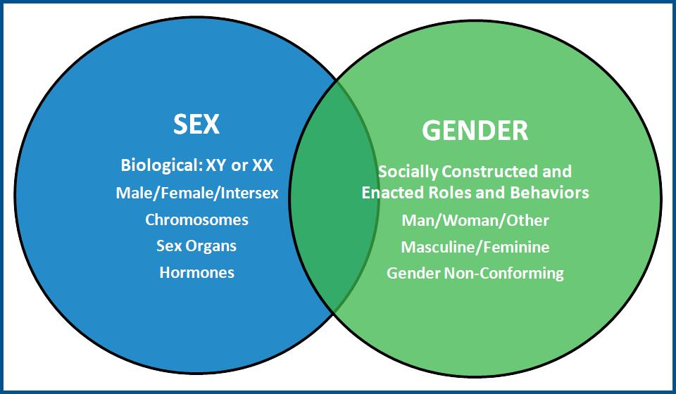 Venn Diagram intersecting Sex and Gender